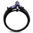 thumbnail image 3 of Luxe Jewelry Designs Women's Black Ion Plated Stainless Steel Ring with Tanzanite Crystals - Size 6, 3 of 4