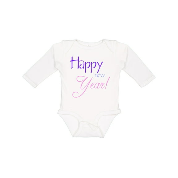 Inktastic Happy New Year colorful Boys or Girls Long Sleeve Baby Bodysuit