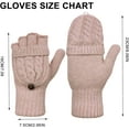 thumbnail image 2 of Winter Fingerless Gloves Mittens for Women Men Warm Wool Knitted Convertible Flip Top Mittens for Cold Weather, 2 of 7