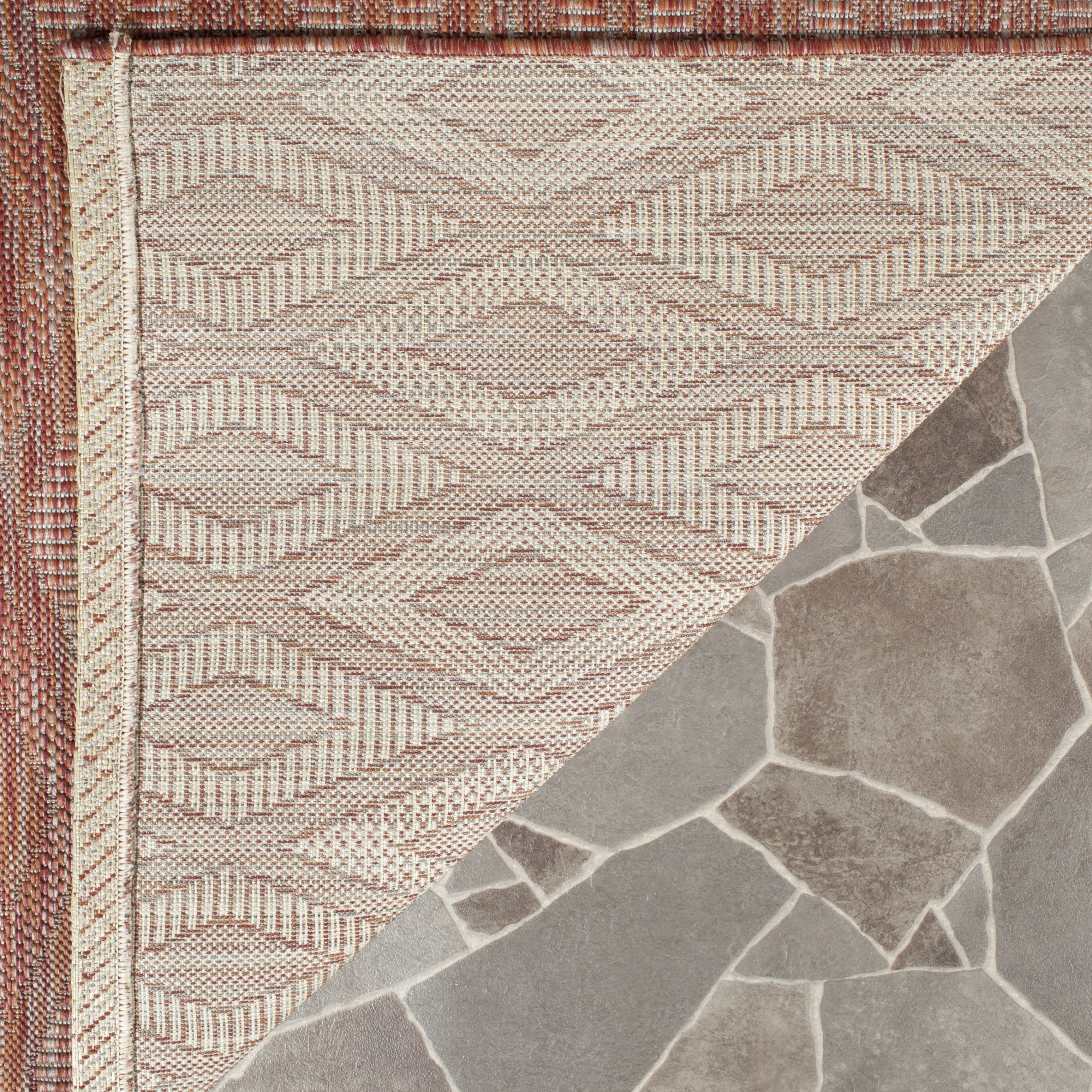 Safavieh Courtyard Teodor Geometric Indoor/Outdoor Runner Rug, Red, 2'3" x 10'