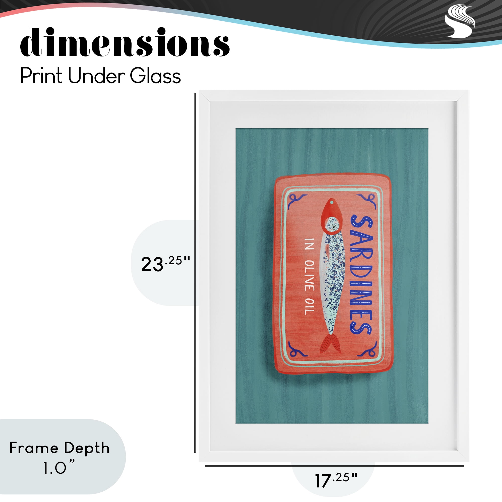 Stupell Industries Sardines Olive Oil Seafood White Framed Print Under Glass, design by Metka Hiti