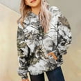 thumbnail image 6 of Xudanell Girls Camo Hoodie Toddler Oversized Hooded Sweatshirt Camouflage Casual Pullover Tops with Pockets Light Gray,Size 11-12, 6 of 6