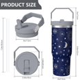 thumbnail image 5 of 1pc Sun and Moon 30oz Tumbler with Straw & Handle - Insulated Stainless Steel Cup | Holiday Gift for Man Women (Christmas, Valentine's, Birthday), 5 of 7