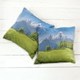 thumbnail image 6 of Ambesonne Scenery Throw Pillow Cover 2 Pack, Blooming Flower Foliage, 18", Green Sky Blue, 6 of 7