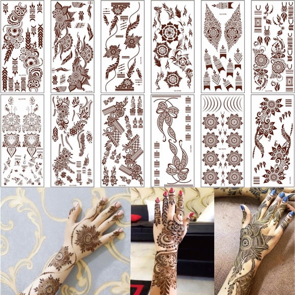 Kit de pegatinas de tatuajes temporales XMASIR Flowers para niñas