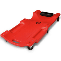 Magshion 36" Plastic Creeper, Automotive Creeper with Padded Headrest, 330 lbs Capacity Rolling Garage Shop Creeper with 6 Caster Wheels, Red