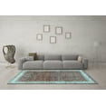 thumbnail image 3 of Ahgly Company Indoor Square Persian Light Blue Traditional Area Rugs, 5' Square, 3 of 4