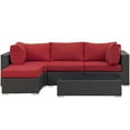 thumbnail image 3 of Modway Sojourn 5 Piece Outdoor Patio Sunbrella® Sectional Set in Canvas Red, 3 of 8