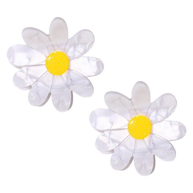 Vokone Clip de garra de flor Acrílico Margarita Girasol Pinza para el cabello para mujeres Agarre de la mandíbula del cabello Soporte fuerte para cabello grueso y fino (Margarita)