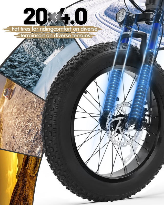 Qlife Racer Fat Tire Electric Bicycle for Adults, 28MPH Mountain Ebike with Peak 1200W Brushless Motor, Removable Battery, 20X4.0 Tire Step Over E-MTB with 7-Speed Black