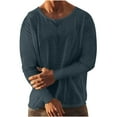 thumbnail image 3 of Wiicoznt Long Sleeve Shirts for Men Loose Solid Color Round Neck Work Out T Shirt Soft Light Weight Shirts, 3 of 7