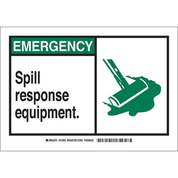 BRADY 46758 Spill Station Sign,10 x 14 In.,Aluminum G1981485