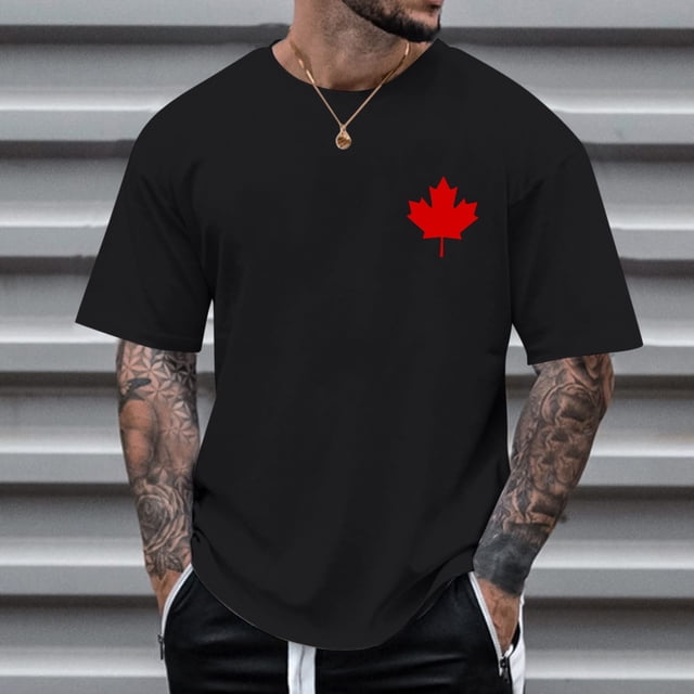 T-Shirt Vintage Décontracté Imprimé Partiel pour Hommes, Col Rond, Manches Courtes, Grande Taille