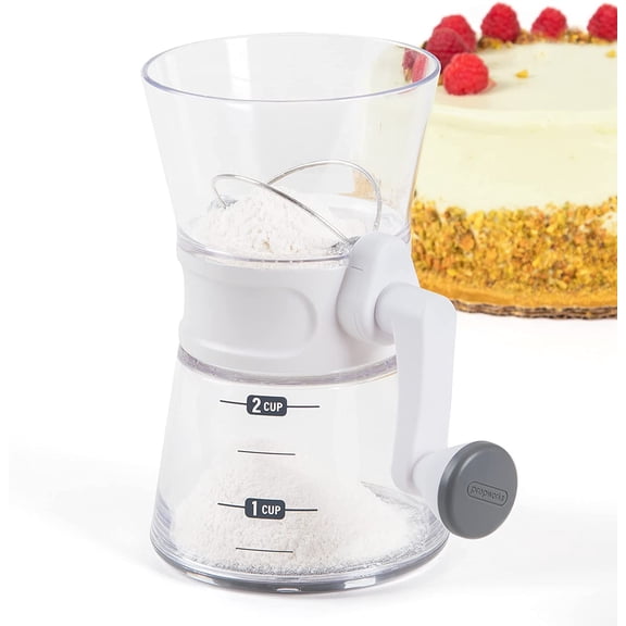 2-in-1 Double Volume Quick Sift Flour Sifter for Baking – 2-Cup Capacity, Easy to Use for Smooth Bakes