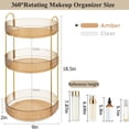 thumbnail image 3 of Kisportee Organizador de Maquillaje para Tocador, Organizador de Perfumes de 3 Niveles con Rotación de 360° para Almacenamiento de Maquillaje y Encimera de Baño, Soporte Giratorio Transparente para, 3 of 10