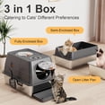 thumbnail image 3 of Stainless Steel Litter Box with Lid, XL Extra Large Litter Box, Enclosed Top Entry Metal Litterbox for Big Cat, Easy Cleaning, Anti-Leakage & High Sided with Mat, Aisle & Scoop, Pink, 3 of 8