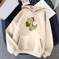 thumbnail image 2 of WZXFASHION Chandail à Capuche pour Femmes Automne Hiver Décontracté Mignon Dinosaure de Noël avec Poche 50 % de Réduction, 2 of 3