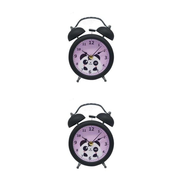 Reloj despertador de Metal Matsuzay 3 pulgadas con campana doble Negro