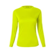 Polera Femenina Dry fit Manga Larga Amarillo Fluor Talla L SNIX Lider.cl
