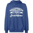 thumbnail image 2 of OXI Hoodie Sweatshirt - Dads Get Promoted To Grandpas, Basic Casual Hoodie for Men's and Women Fleece Hoodie Long Sleeve - Indigo Blue Medium, 2 of 3