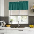 thumbnail image 5 of Dark Green Valances for Windows, Decorative Rod Pocket Window Valance Curtains, Modern Pure Dark Green Short Curtain Drapes for Kitchen/Bathroom/Living Room, 2 Panels, 60" W x 18" L, 5 of 8