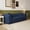 Blue, variant on 82.5" Corduroy 3-Seater Sofa, Ergonomic Deep Seat Loveseat, Comfort Couch for Home,Office and Small Space,No Assembly,Black