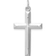 thumbnail image 1 of Sterling Silver Rhodium-Plated Cross Pendant Made In United States qc9685, 1 of 5