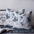 thumbnail image 2 of 14x14 Pillow Covers Set of 2, Blue Spring Floral Throw Pillow Covers Decorative Couch Cushion Case, Watercolor Summer Flowers Abstract Microfiber Square Pillowcases for Bedroom Car Living Room, 2 of 6
