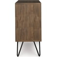 thumbnail image 3 of Rustic Natural Aged Brown Low Bookcase, Dark Brown Solid Wood Storage Cabinet with Drawers, 3 of 10