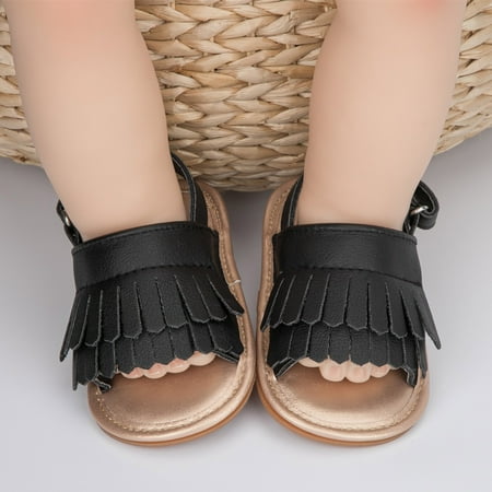

ãYilirongyummã Baby Sandals Boys Girls Open Toe Tassels Shoes First Walkers Shoes Summer Toddler Flat Sandals