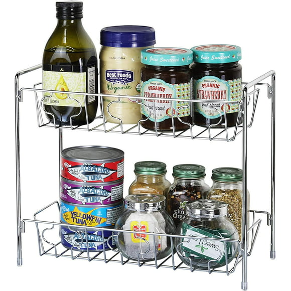 2-Tier Spice Rack Kitchen Organizer Countertop Shelf
