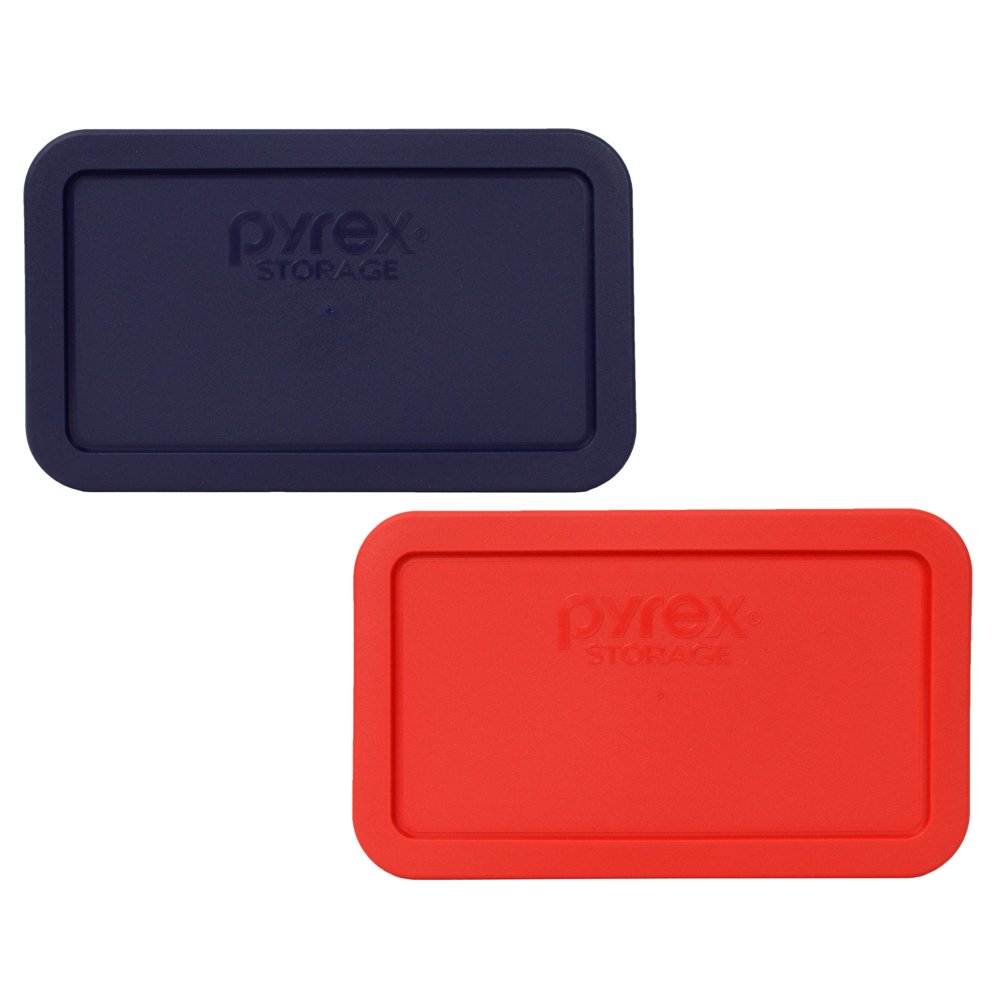 Pyrex Replacement Lids 7214PC Dark Blue and Red Rectangle Plastic