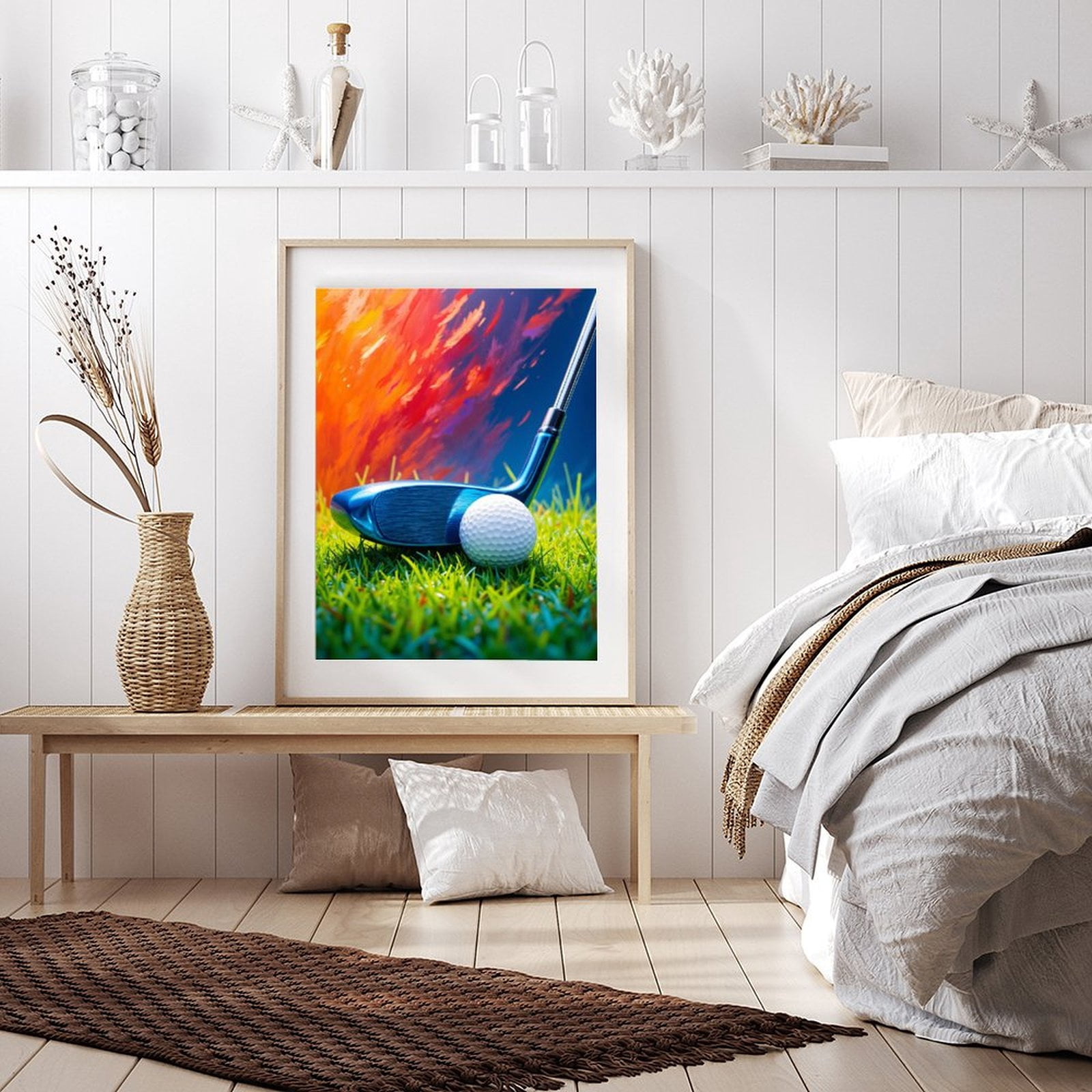 Diamond Art Kit for Adults, Golf Club Vibrant Grass Scene Diamond Painting for Adults Beginners, 5D DIY Diamond Art Painting Kits, Colorful Diamond Painting Craft for Home Decor 12x16