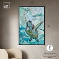 thumbnail image 4 of Serene Turtle Colorful Coastal Wall Art Canvas Wall Art by Art Remedy, Black Floater Frame, 37" x 55", 4 of 6