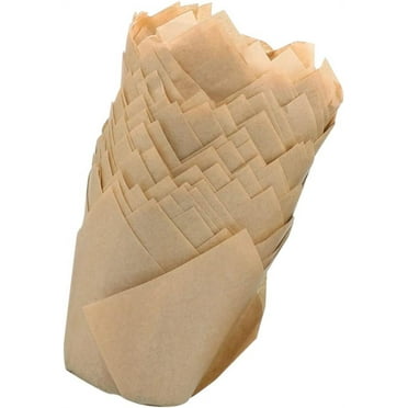 Muffins 100pcs Tulip Cupcake Liners Oil- proof Paper Baking Cups Muffin Liners Holders Cupcake Paper Wrappers for Weddings Birthdays Special Occasions Showers Khaki Cupcake Wrappers