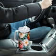 thumbnail image 4 of Yayeee 30oz Stainless Steel Tumbler with Straw and Handle Double-Wall Insulated Travel Water Bottle, Watercolor Tomatoes, 4 of 8