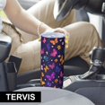 thumbnail image 6 of Butterfly 20oz Stainless Steel Skinny Tumbler – Vacuum Insulated Slim Travel Cup with Lid & Stainless Steel Straw, 360° Full Wrap Printed Tumbler for Home, Office & Outdoor Use, Spring, 6 of 6