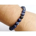 thumbnail image 2 of K-KED Men's Bracelet NATURAL Gemstone 8mm BLUE SODALITE beads Elastic stretchable, 2 of 2