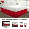 thumbnail image 4 of HNB Store Ruffled Bed Skirt Easy Fit 11" in Drop | Microfiber | Short King Size Bedskirt | Blood Red, 4 of 7