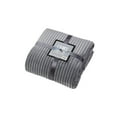 thumbnail image 2 of Grey Ribbed Queen Blanket 90X90 100% Polyester, 2 of 5