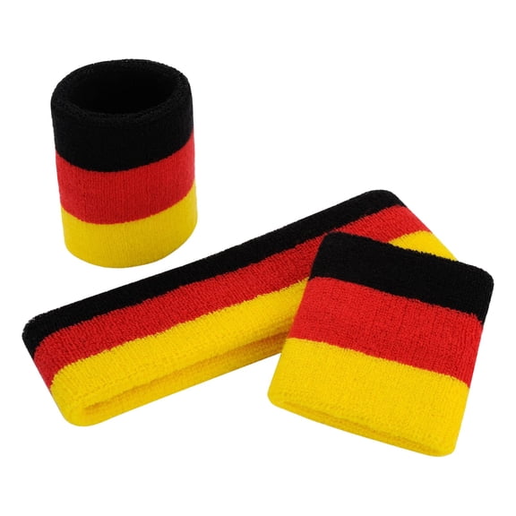 Wristband & Headband Set Stretch Sweat Absorbing Sports Bands Quick-Dry Athletic Accessories for Running Gym Workout