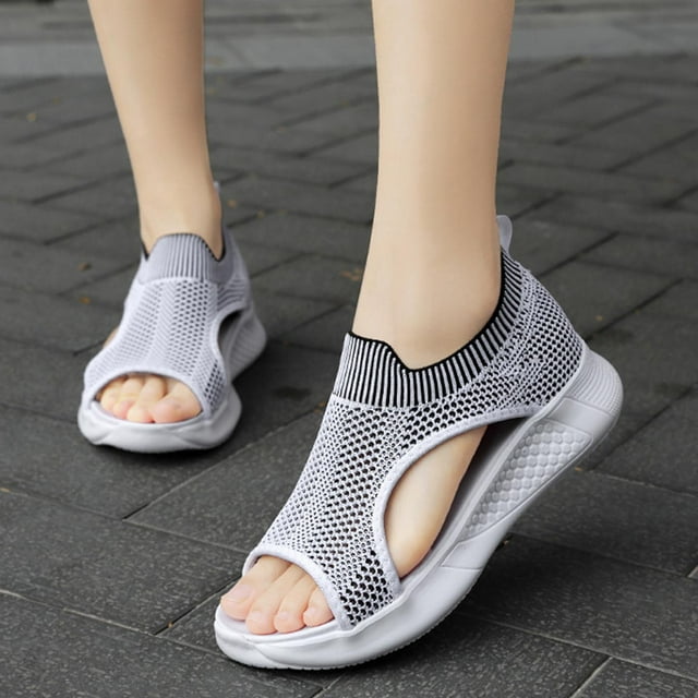 Mujeres señoras transpirable comodidad ahueca hacia fuera Casual cuñas zapatos de malla sandalias Wmkox8yii nm7937