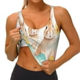 thumbnail image 3 of Gukieu Happy Easter Print Women's Sports Vest, Low-neck U-shaped Removable Pad Sports Bra for Yoga, Exercise, Dance-XX-Large, 3 of 8