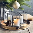 thumbnail image 2 of Koyal Wholesale Black Geometric Hurricane Candle Holder Set of 6 for Table, Home, Patio, 2 of 6