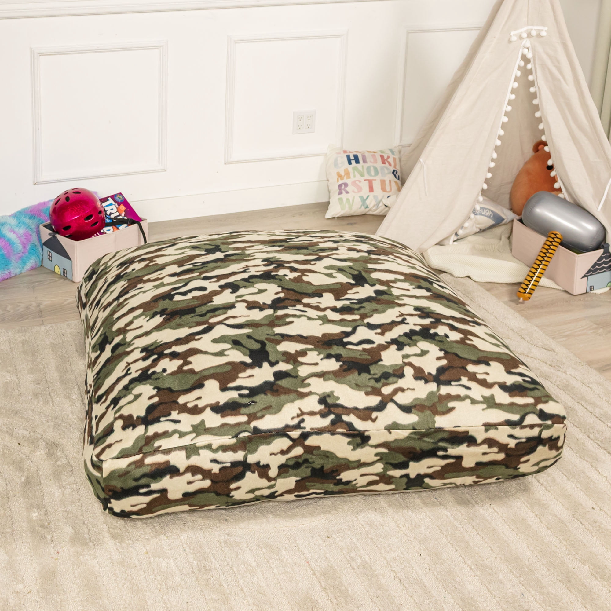 Sensory Crash Pad for Kids & Adults,Soft Landing Crash Mat with Foam Blocks,Removable and Washable Cover,Non-Slip Bottom for Jumping, Relaxing & Play,36" x 36"