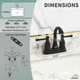 thumbnail image 2 of CASAINC 4 in. Center Set Double Handle 3 holes Bathroom Sink Faucet with Pop-up Drain in Matte Black, 2 of 9