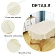 thumbnail image 5 of Small Oval Tablecloth Ivory Faux Linen Farmhouse Table Cover Wrinkle Resistant and Anti-Shrink Washable Fabric Table Cloth for Dining Kitchen Party for Indoor and Outdoor 54 x 72 Inch, 5 of 6