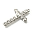 thumbnail image 2 of 10pcs 304 Stainless Steel Pendants with Rhinestone Cross Stainless Steel color 43x25x4mm Hole: 1.8mm, 2 of 3