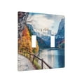 thumbnail image 2 of PAYOHTO Toggle Light Switch Wall Plate Autumn View of Lake Travel Austrian Alps Double Switch Cover Standard Size 2-Gang 4.50" x 4.5" Unbreakable Polycarbonate Thermoplastic, 2 of 6