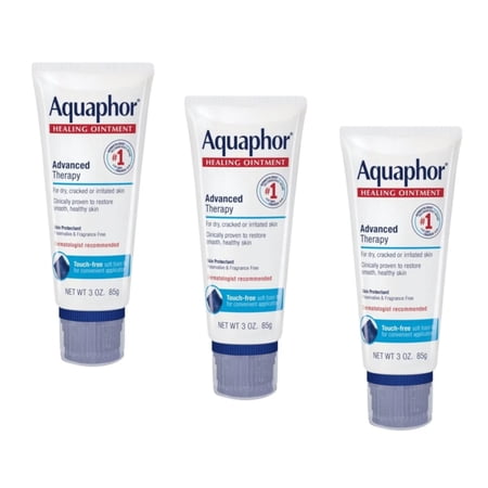 Aquaphor Healing Ointment Advanced Therapy Skin Protectant Touch-Free Applicator, 3 oz. - Pack of 3